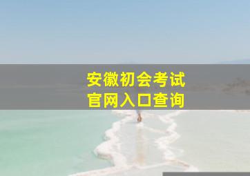 安徽初会考试官网入口查询