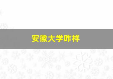 安徽大学咋样