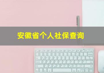 安徽省个人社保查询