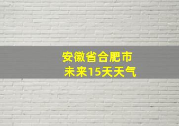 安徽省合肥市未来15天天气