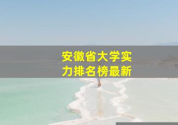 安徽省大学实力排名榜最新