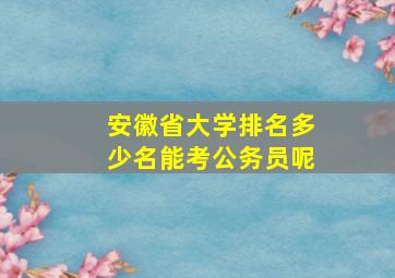 安徽省大学排名多少名能考公务员呢