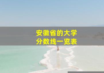 安徽省的大学分数线一览表