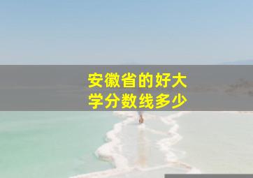 安徽省的好大学分数线多少