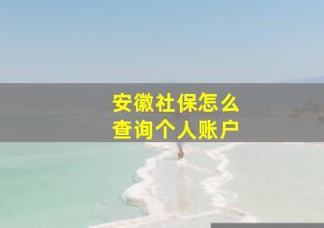 安徽社保怎么查询个人账户