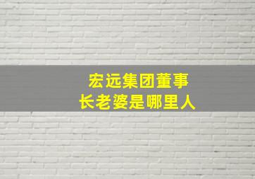 宏远集团董事长老婆是哪里人