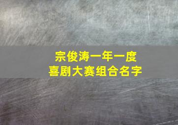 宗俊涛一年一度喜剧大赛组合名字