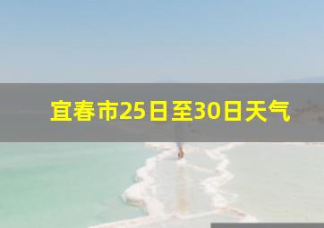 宜春市25日至30日天气