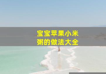 宝宝苹果小米粥的做法大全