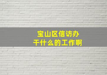 宝山区信访办干什么的工作啊