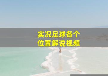 实况足球各个位置解说视频