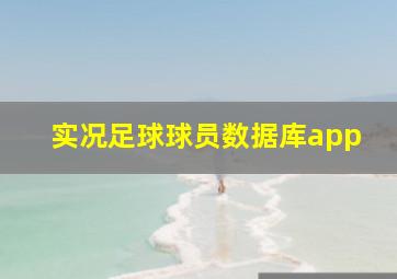 实况足球球员数据库app