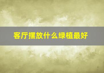 客厅摆放什么绿植最好