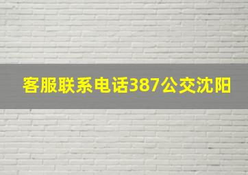 客服联系电话387公交沈阳