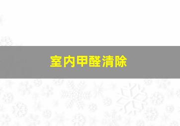 室内甲醛清除