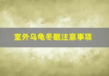 室外乌龟冬眠注意事项