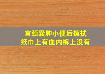 宫颈囊肿小便后擦拭纸巾上有血内裤上没有