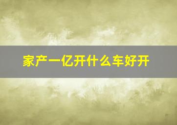 家产一亿开什么车好开