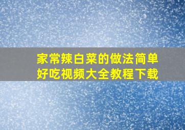 家常辣白菜的做法简单好吃视频大全教程下载