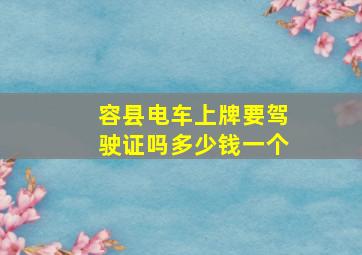 容县电车上牌要驾驶证吗多少钱一个