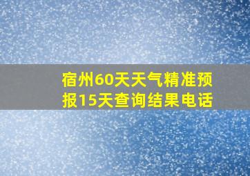 宿州60天天气精准预报15天查询结果电话