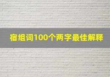 宿组词100个两字最佳解释