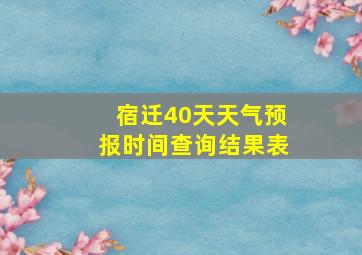 宿迁40天天气预报时间查询结果表