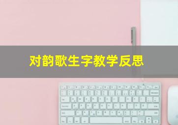 对韵歌生字教学反思