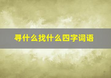 寻什么找什么四字词语