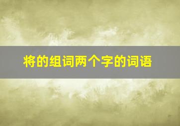 将的组词两个字的词语