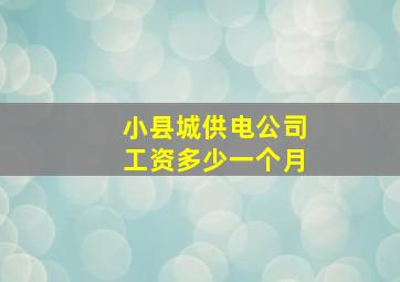 小县城供电公司工资多少一个月