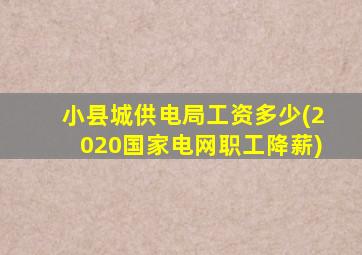 小县城供电局工资多少(2020国家电网职工降薪)