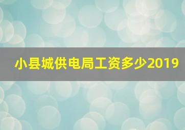 小县城供电局工资多少2019