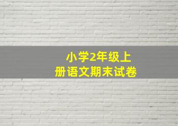 小学2年级上册语文期末试卷