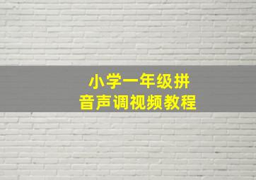 小学一年级拼音声调视频教程