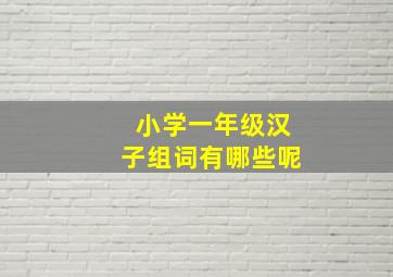 小学一年级汉子组词有哪些呢