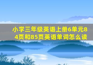 小学三年级英语上册6单元84页和85页英语单词怎么读