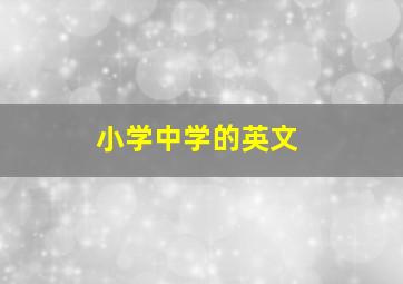 小学中学的英文