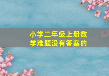 小学二年级上册数学难题没有答案的