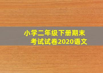 小学二年级下册期末考试试卷2020语文