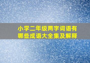 小学二年级两字词语有哪些成语大全集及解释