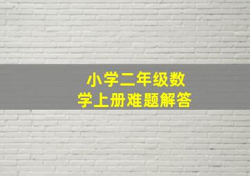 小学二年级数学上册难题解答