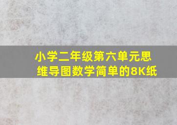 小学二年级第六单元思维导图数学简单的8K纸