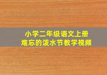 小学二年级语文上册难忘的泼水节教学视频