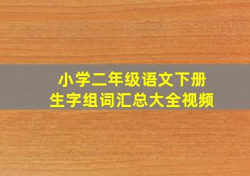 小学二年级语文下册生字组词汇总大全视频