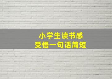 小学生读书感受悟一句话简短