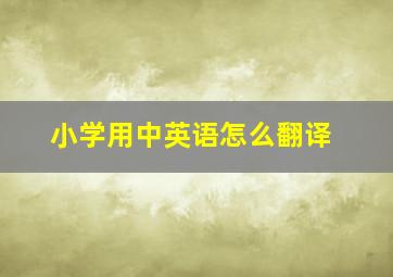 小学用中英语怎么翻译