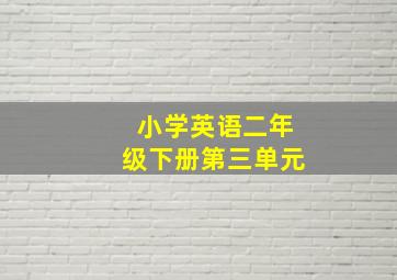 小学英语二年级下册第三单元