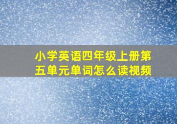 小学英语四年级上册第五单元单词怎么读视频