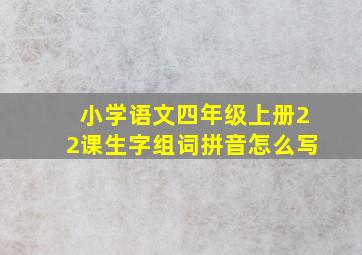 小学语文四年级上册22课生字组词拼音怎么写